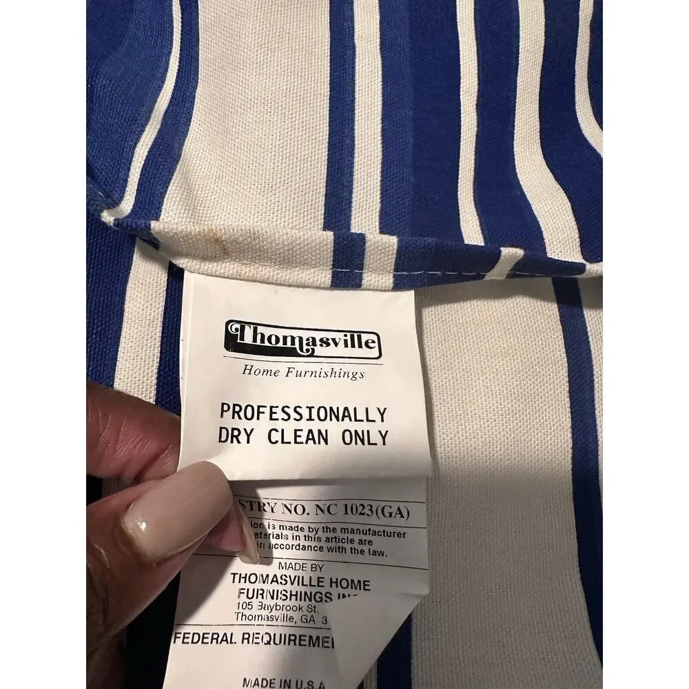 Thomasville Cayman II Blue White Stripe Euro Shams 26 X 26 Envelope Closure